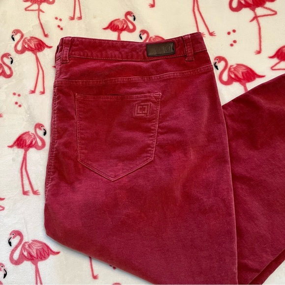•Liz Claiborne• Corduroy Brick Red Straight Leg Jeans - Size 24W - Picture 5 of 7